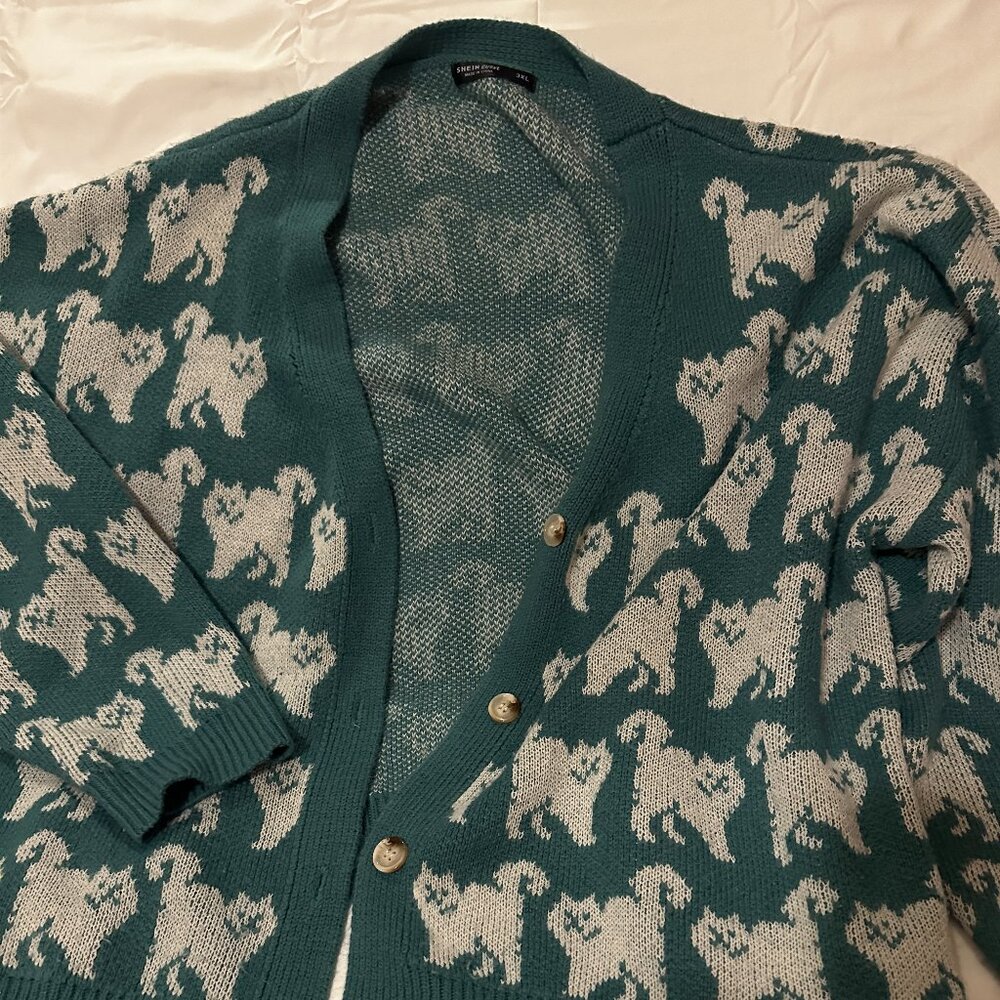 SHEIN Curve Super Cute Kawaii Cat Cardigan 3X